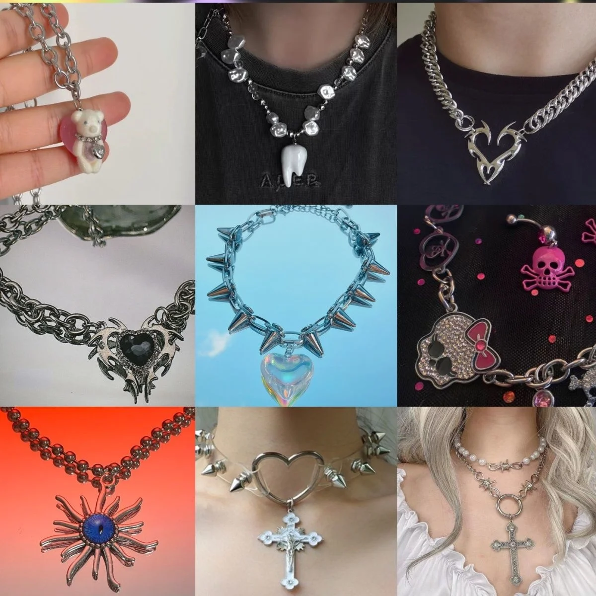 Y2K Spice Girl Millennium Spice Girl Rock Punk Hip Hop Personality niche collarbone chain necklace collar