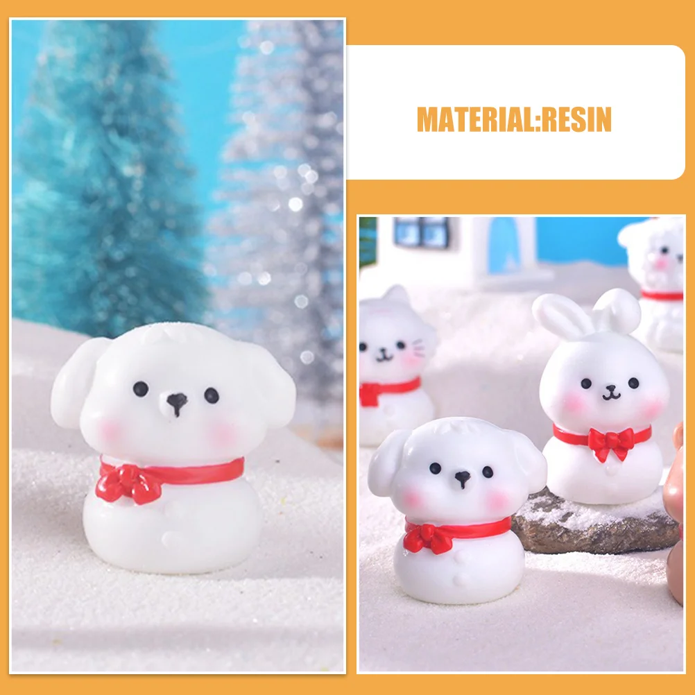 Micro Landscape Statue Christmas Figurines Sheep Decor Statuette Resin Santa Ornaments