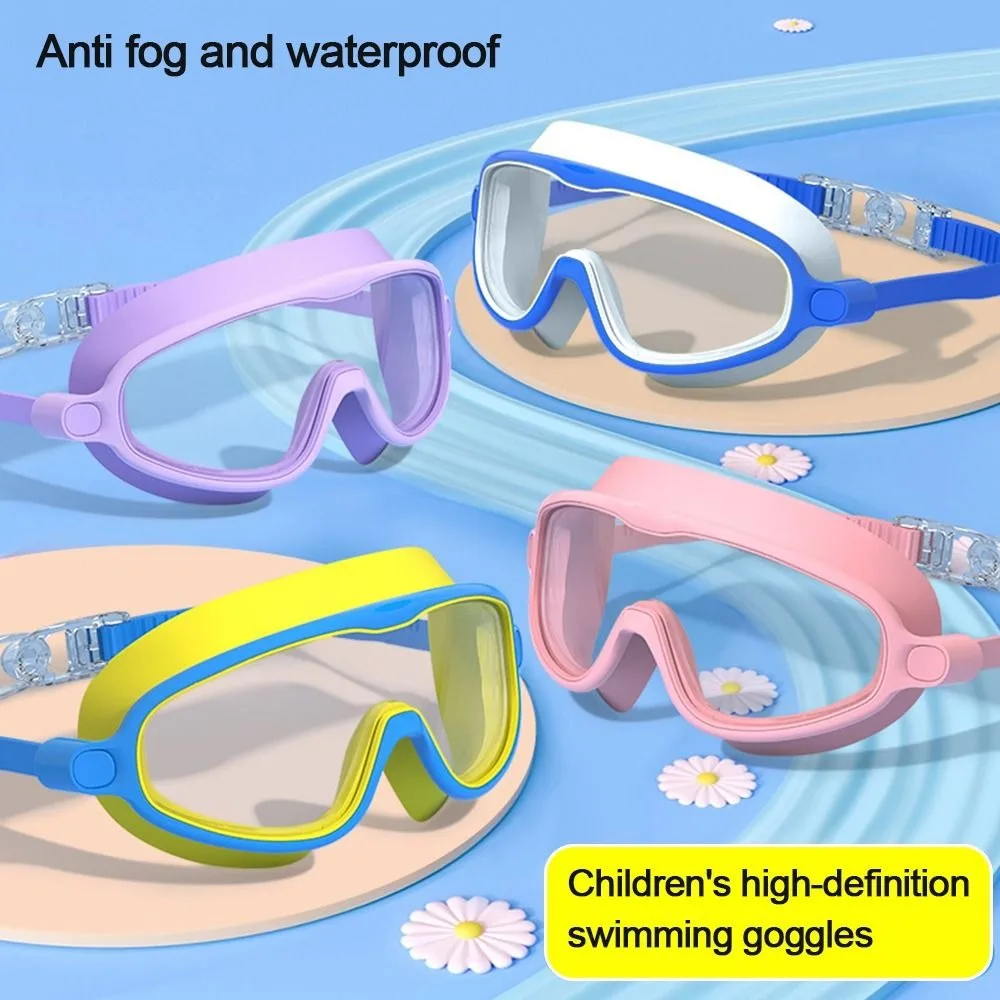 

Детские очки для плавания HD, водонепроницаемые противотуманные очки для плавания в большой оправе, аксессуары для плавания высокой четкости, очки