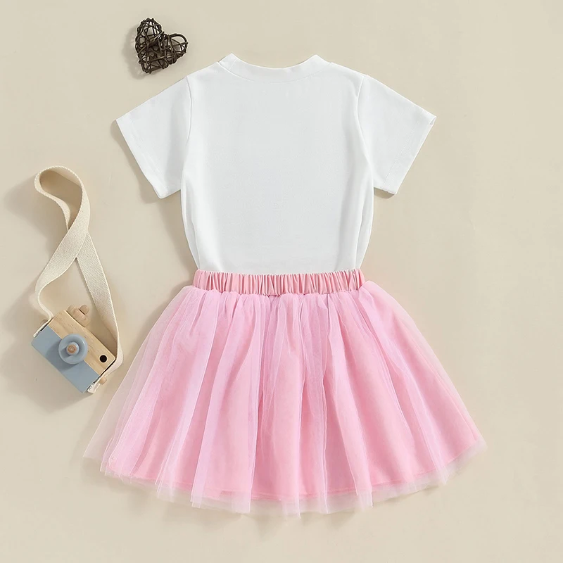 Toddler Girl Birthday Outfits Cute Embroidery TShirt Tulle Tutu Skirt Set 1 2 3 4 5 6 Year Old Girls Birthday Gifts