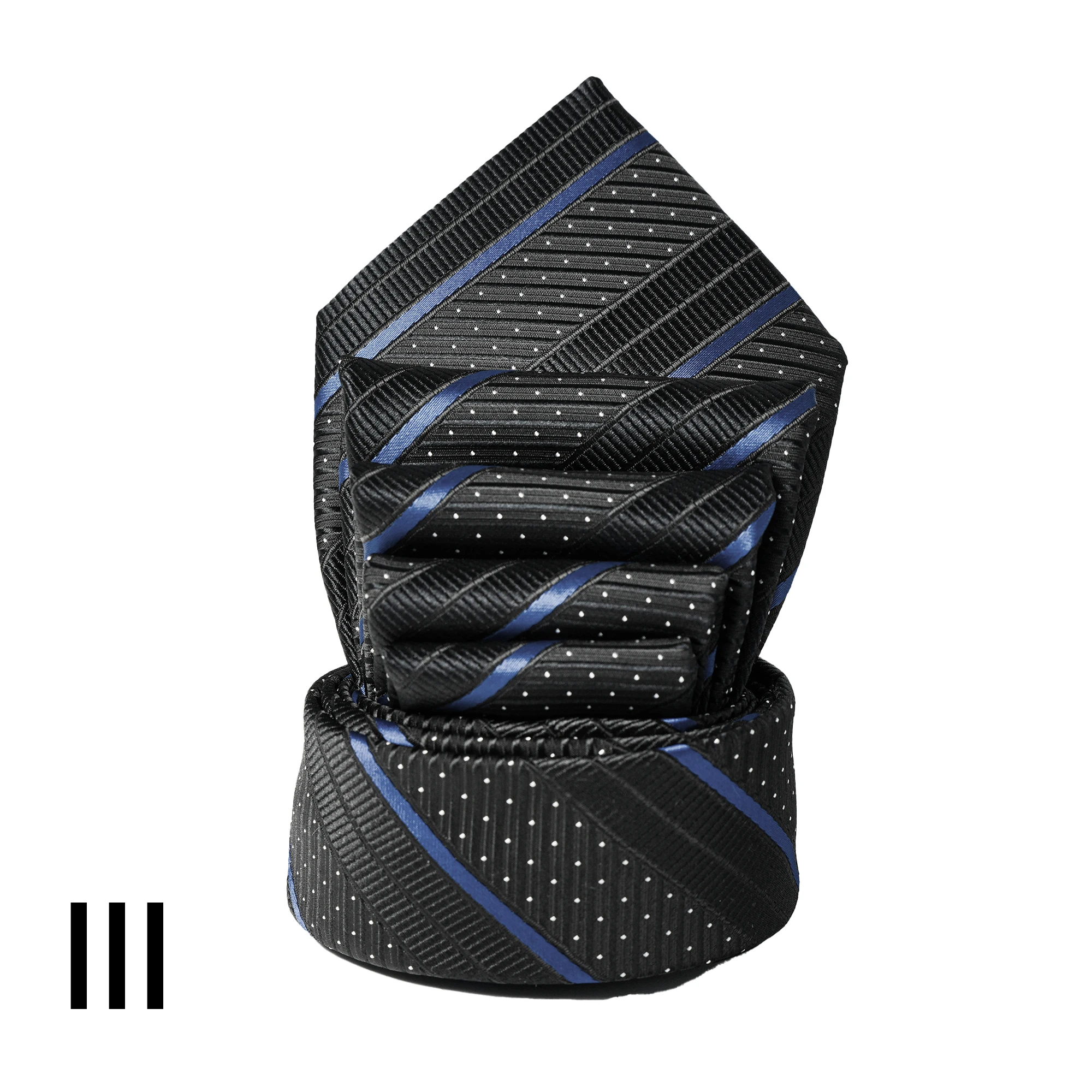 Elegante Herren-Seidenkrawatte mit Streifenmuster in Schwarz, Lila und Rot, für Anzug, formelle Anlässe, Hochzeit, Business, klassisches Luxus-Mode-Accessoire – Detail 13