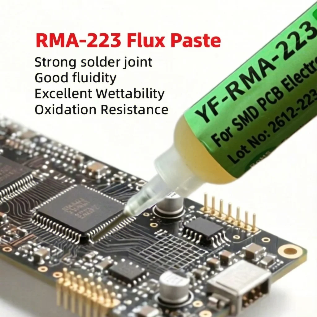 YF-RMA-223 No-Clean Flux 10ml Syringe Solder Paste Liquid Soldering Flux For BGA Reballing SMD PCB Phone Repair Welding Tools