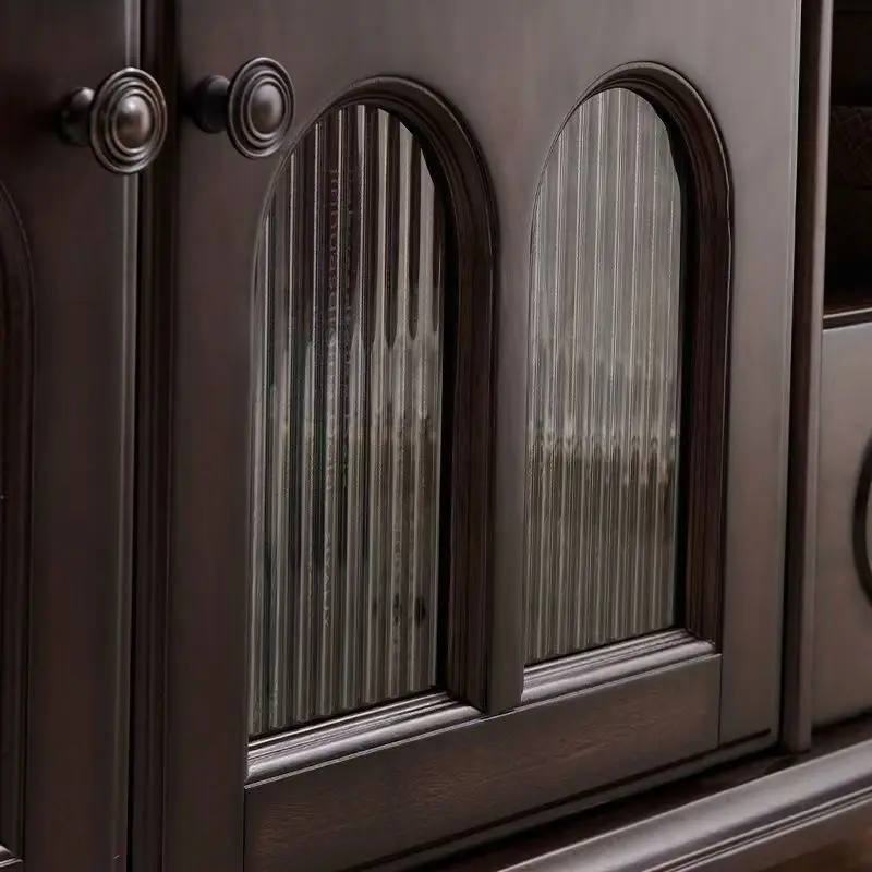 الفرنسية بسيطة الرجعية الصلبة التلفزيون تقف الخشب الراقية يشعر الأسود التلفزيون تقف لطيفة الصينية غرفة المعيشة أثاث المنزل Ein Fernseher #3