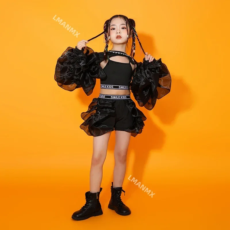 Fashion Street Dance Costume Girls Jazz Dance Stage Performance Set Kids Modeling Runway Performance Clothes Tide Clothing