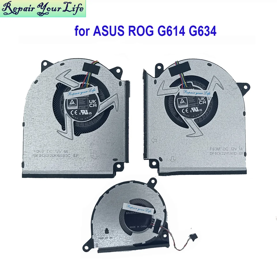 Laptop CPU GPU Fan Cooler For ASUS ROG Strix 16 G614 G634 VGA
