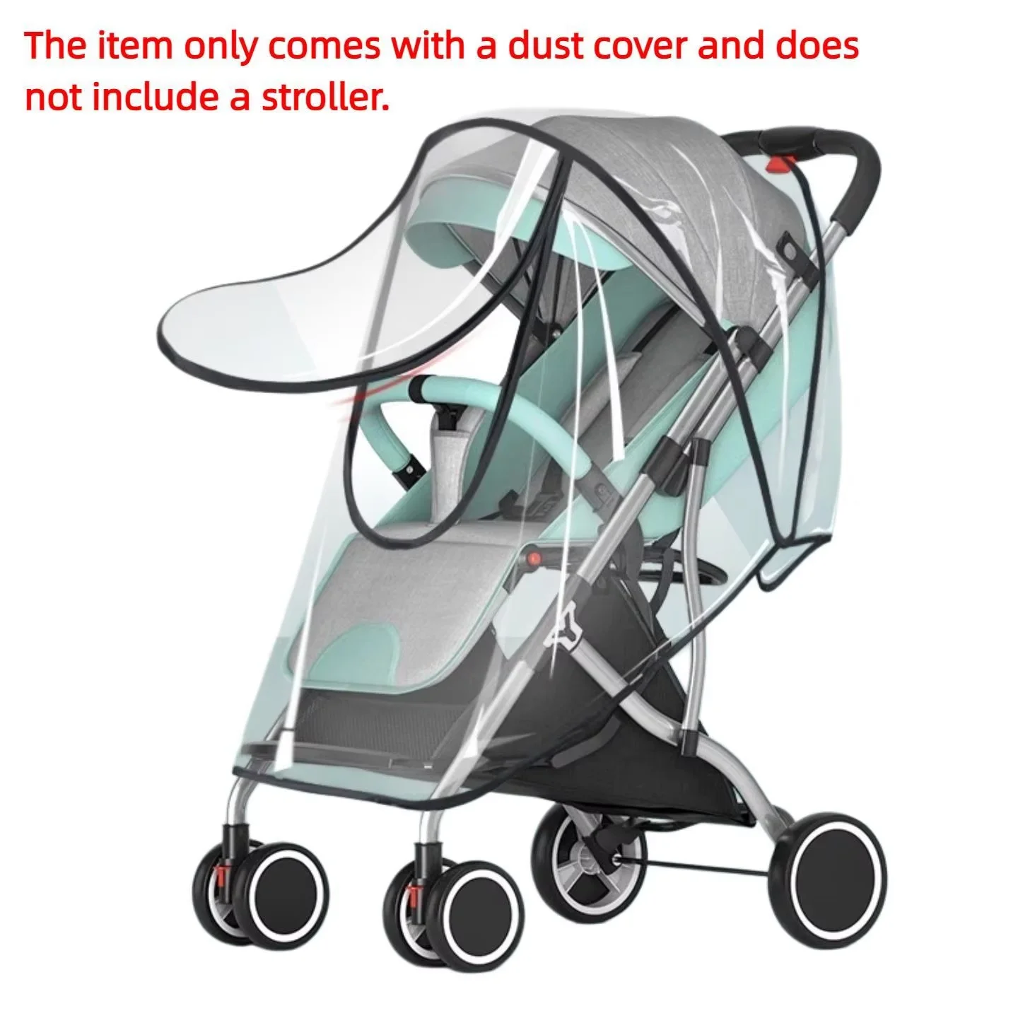 Universal Waterproof Pram Rain Cover Baby Stroller Accessories Transparent Wind Dust Shield Zipper Open for Pushchairs Raincoat