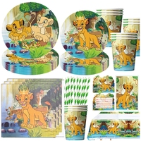 The Lion King Birthday Party Decoration Theme Tableware Backdrop Hanging Banner Tablecloth Party Decoration Birthday Supplies