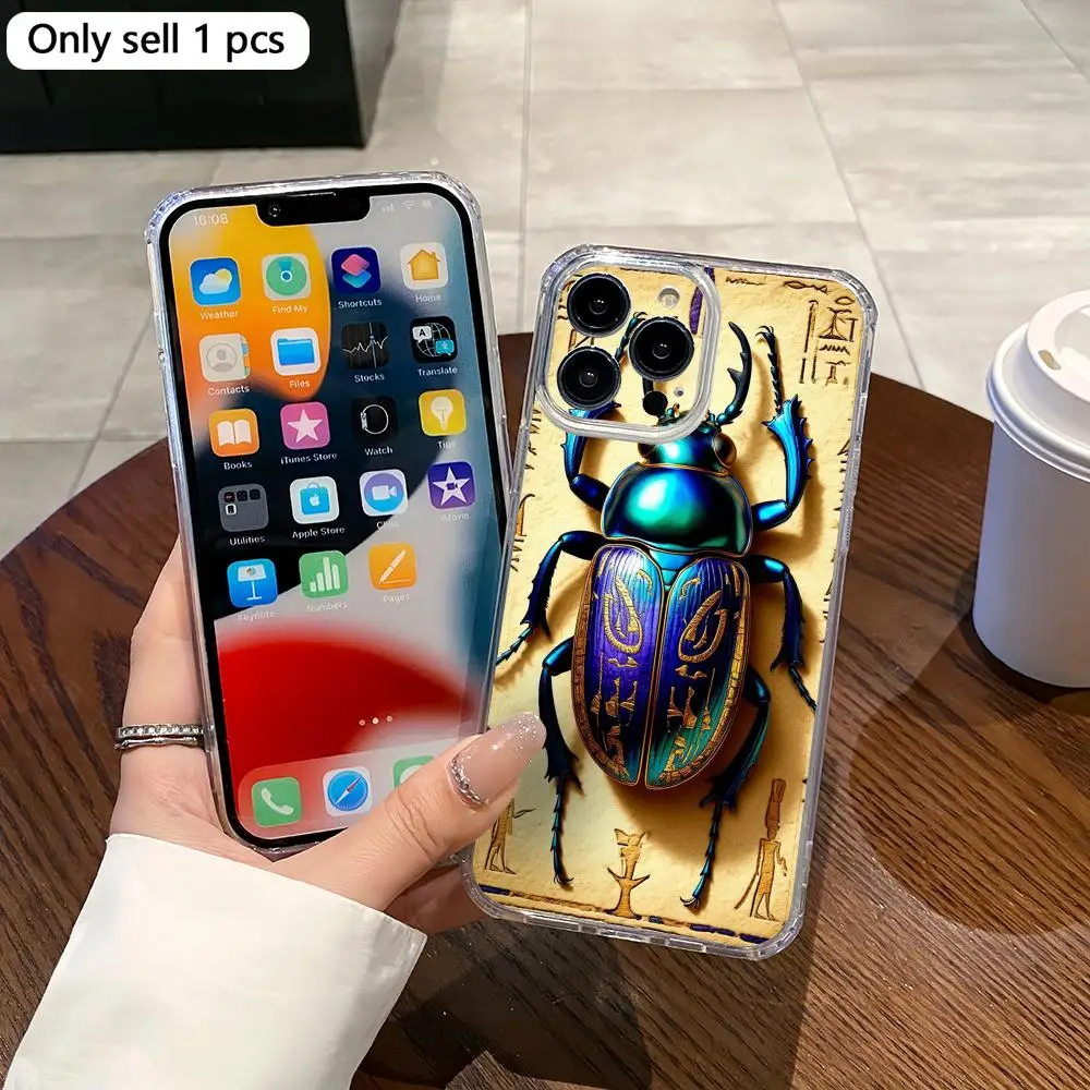 

The Mysterious Egyptian Scarab Phone Case Magnetic clear back cover for iPhone 17/16/15/14/13/12/11
