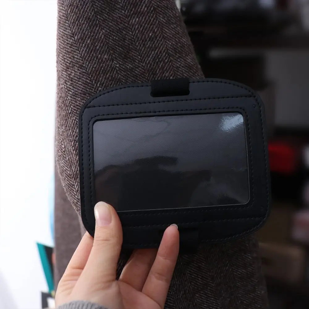 Soporte para insignia de brazo con banda elástica con personalidad, soporte para tarjetas de identificación impermeable ajustable, brazalete elástico negro, funda para tarjetas de identificación para hombres y mujeres