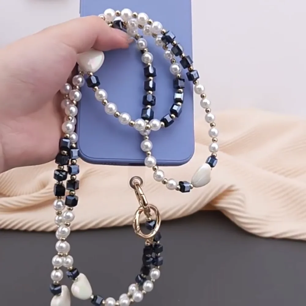 

С нашивкой из бисера, цепочка для телефона через плечо, сердце любви, анти-потерянный ремешок для мобильного телефона, цепочка для сумки, красочные шейные ремни для телефона