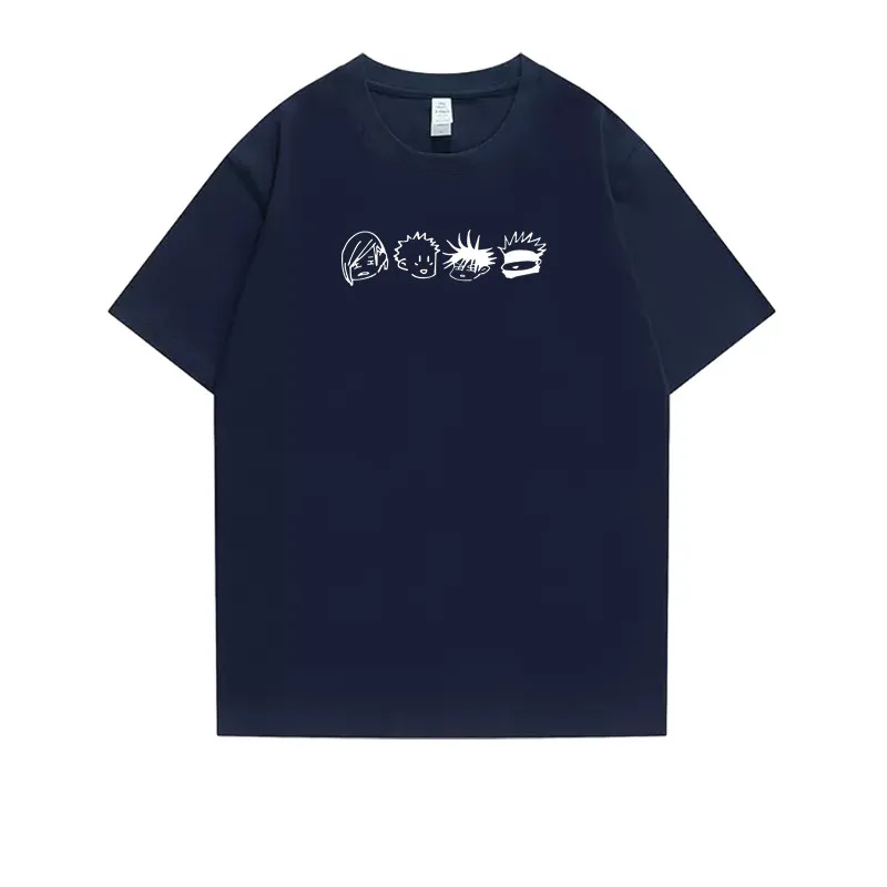 Anime Spell Battle Loose American Pure Cotton Printed Men's and Women's T-shirt New Fashion Trend Casual Round Neck T-shirt