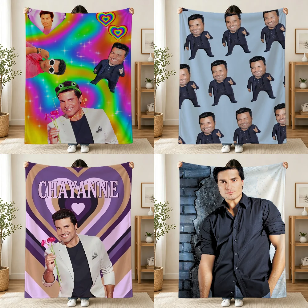 Chayanne Puerto Rican Singer Blanket Printed Flannel Soft Warm Cozy Season Nap Bed Sofa Travel Camping Gift Adults Kids