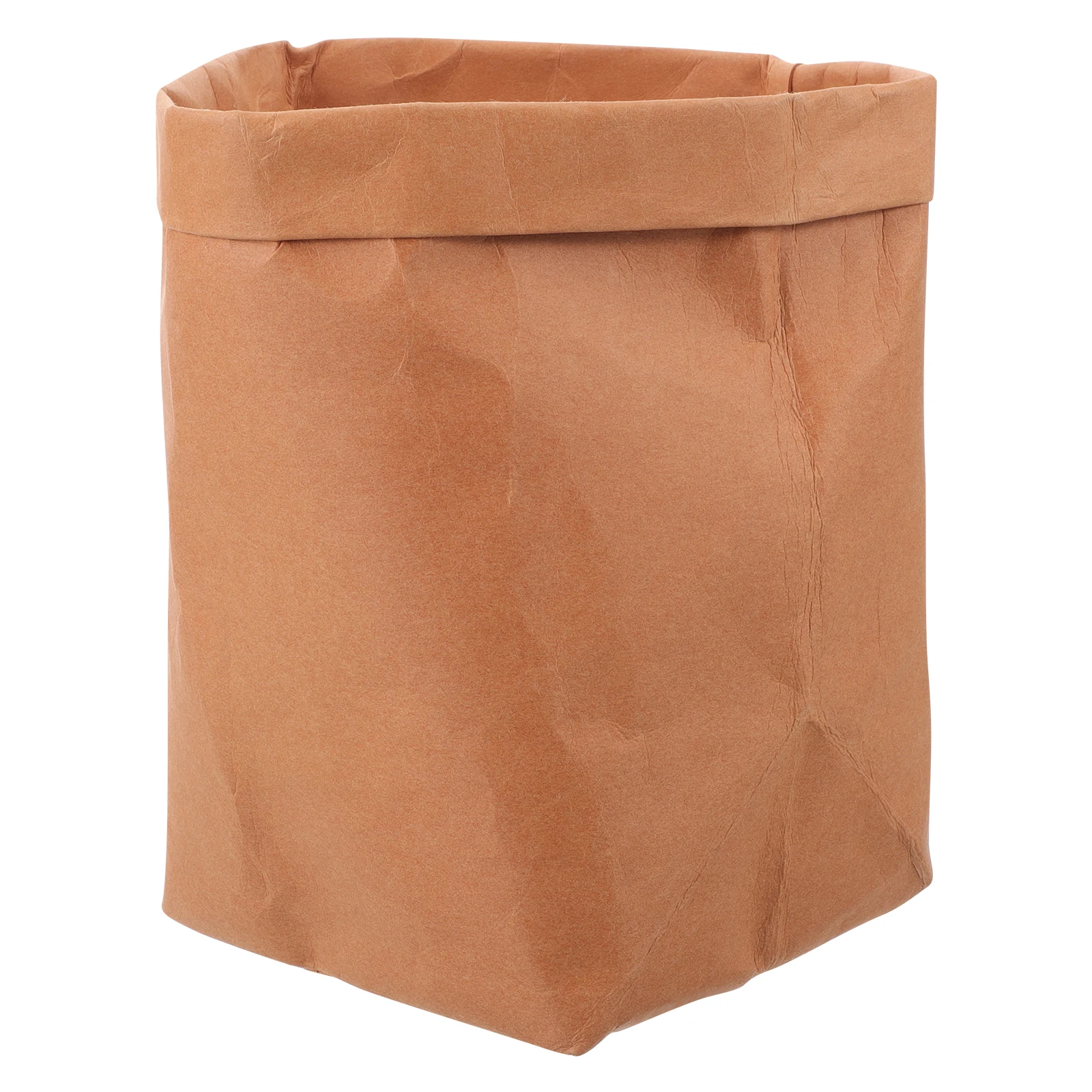 

Kraft Paper Flowerpot Bucket 15x15cm Rose Gold Waterproof Breathable Planter Pouch for Home Garden Decor Storage Container