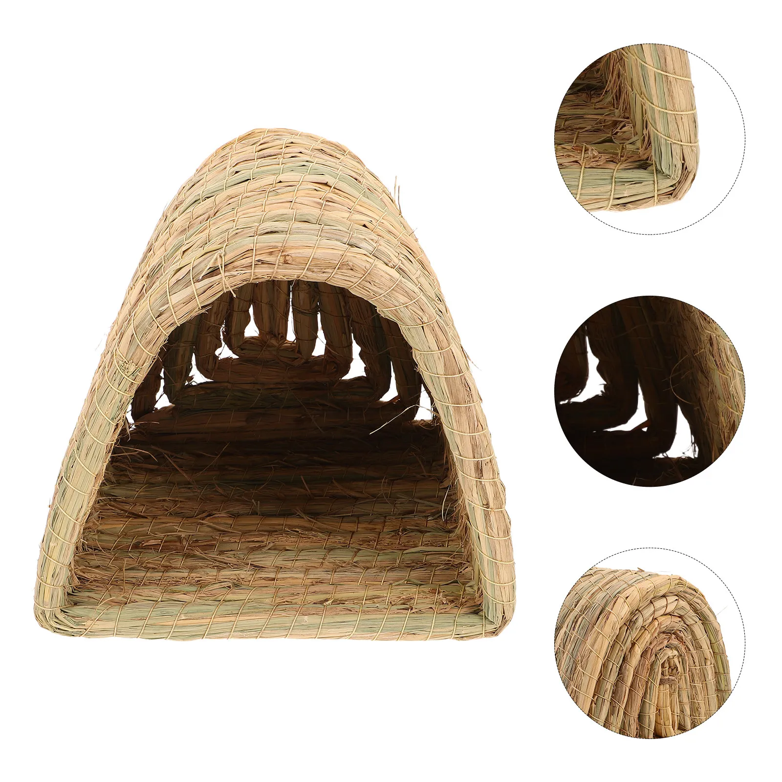 

Natural Grass Pet Nest for Rabbits Hamsters Squirrels Chinchillas Guinea Pigs Bunny Hideaway Sleeping Cave Bed Small Animal