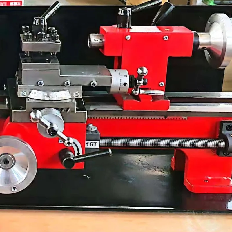 Mini Lathe Machine 750W Household Small Bench Lathe Bore 32mm With Chasing Dial Metal Gear