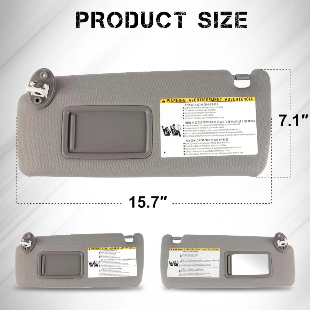 حاجب من الشمس على الجانب الأيسر للسائق لسيارة Toyota 4RUNNER 2010 11 12 13 14 15 16 17 18 19 20 21 22 2023 74320-35A91-B1 مع ضوء