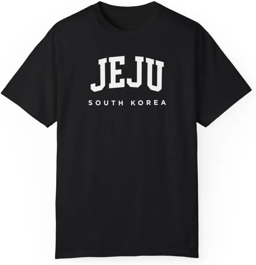 Jeju-Unisex cores confortáveis manga curta camiseta, Coréia do Sul