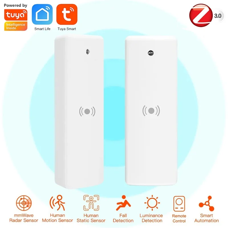 AK51-Tuya Zigbee Millimeter Wave Radar Human Presence Sensor Luminance Distance  Fretting Motion Sensor