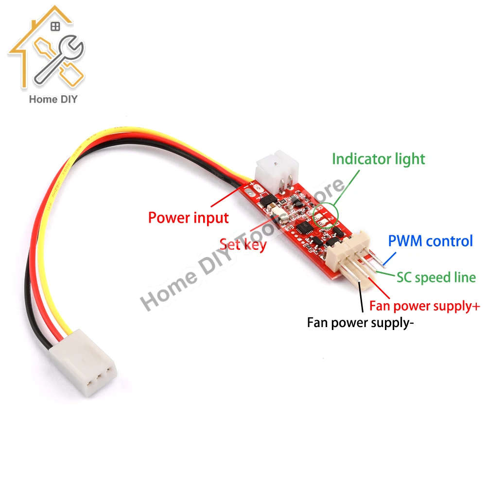 DC 12V 4 Wire PWM Fan Temperature Speed Controller Switch Temperature Control Module Automatically Shut Down Governor