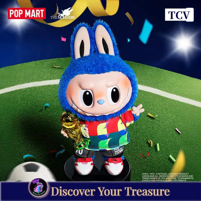 

Tcv Popmart Labubu THE MONSTERS × FIFA Catch the Win Виниловая плюшевая кукла-фигурка, подвеска для сумки, милый коллекционный декоративный сувенир