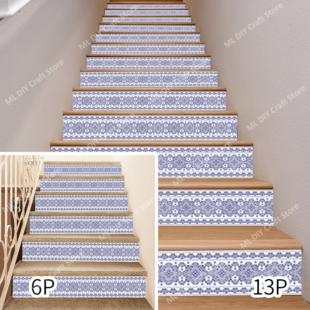 

New Creative 3D Stair Stickers with Ceramic Tile Pattern Step Decoration Stickers Refurbishment Concealer Wall Stickers