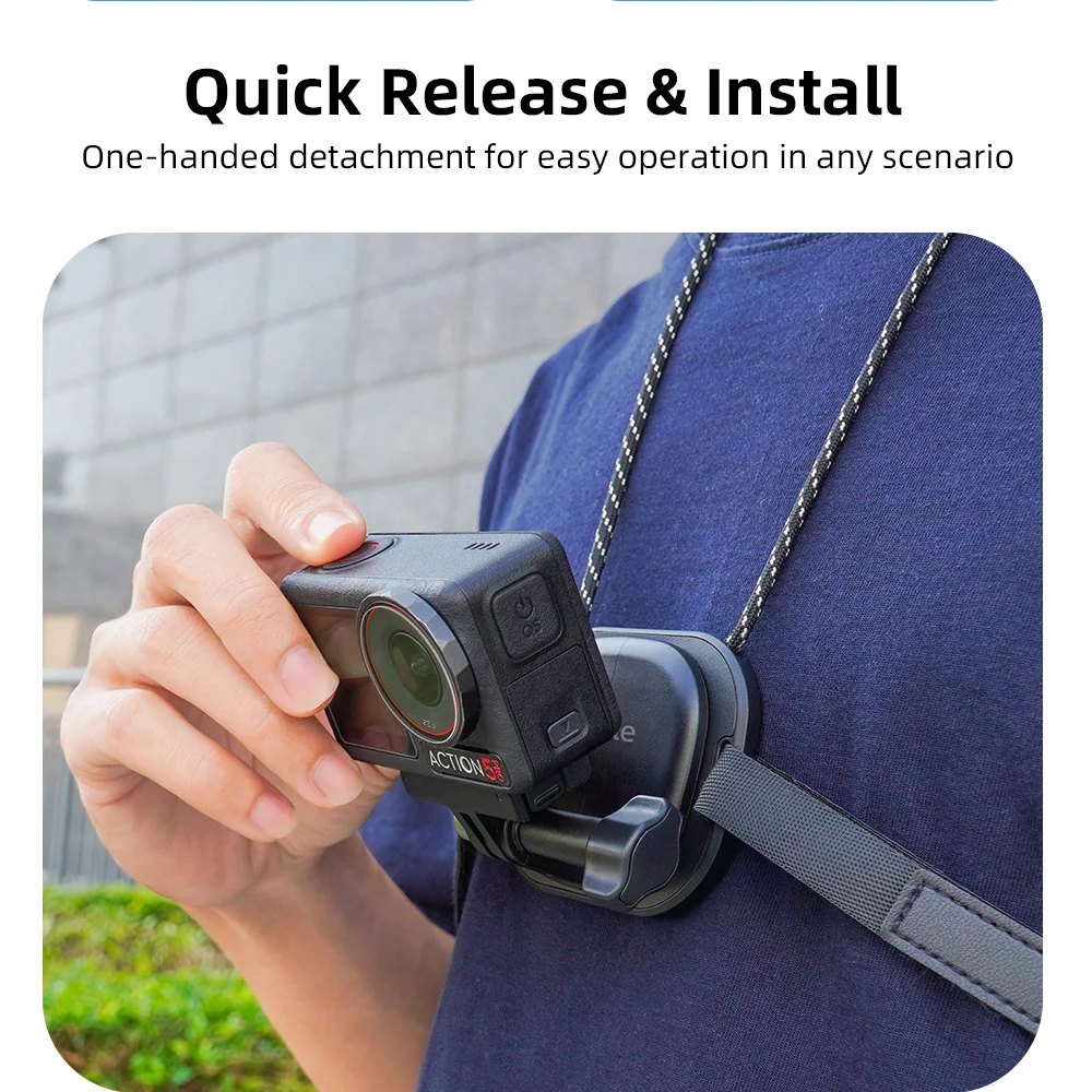 حزام الرقبة المغناطيسي عقد جبل قوس ل DJI OSMO Action 3/4/5 Insta360 تحقق الأيدي الحرة قابل للتعديل طول الحبل المضادة للاهتزاز