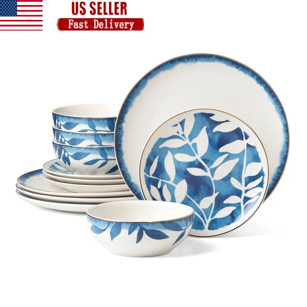 

Набор фарфоровой посуды из 12 предметов. Услуги 4 входят обеденные тарелки. Тарлы для салата. Универсальные миски. Можно мыть в посудомоечной машине. Можно использовать в микроволновой печи.