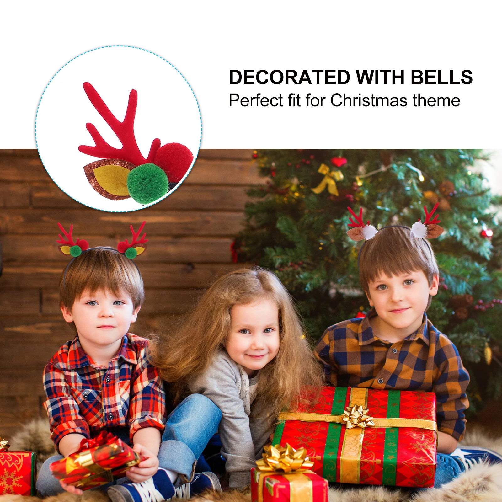 

Headband Set Christmas Hair Hoop Headwear Cosplay Antler Headpiece Xmas Deer Headdress Accessories