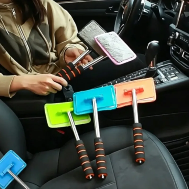 Retractable Car Window Cleaning Brush Long Non Slip Handle Windshield Glass Wiper Dust Removal Defog Tool Auto Care Gadgets