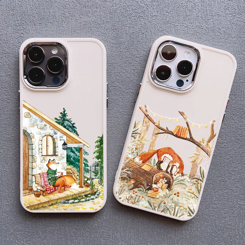 Cartoon Animal Bear Fox Squirrel Silicone Phone Case For iPhone 16 11 Case iPhone 15 16 14 13 12 Pro Max Plus X XR XS Back Cover