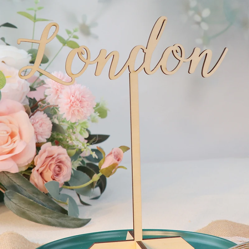 Personalized Wedding Table Names Custom Laser Cut Wooden Wedding Place Cards Wedding Dinner Table Place Sign