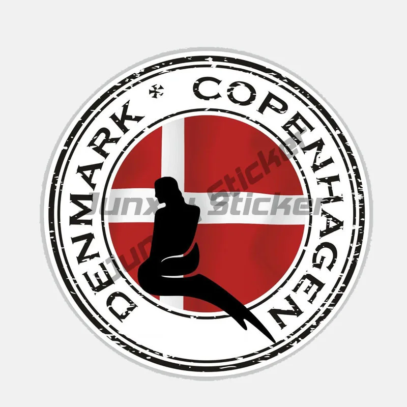 

Denmark Oval Flag Vinyl Stickers Aalborg Copenhagen City Danish Stamp Travel Holiday World Vehicle Decal Anti Scratch Exterior