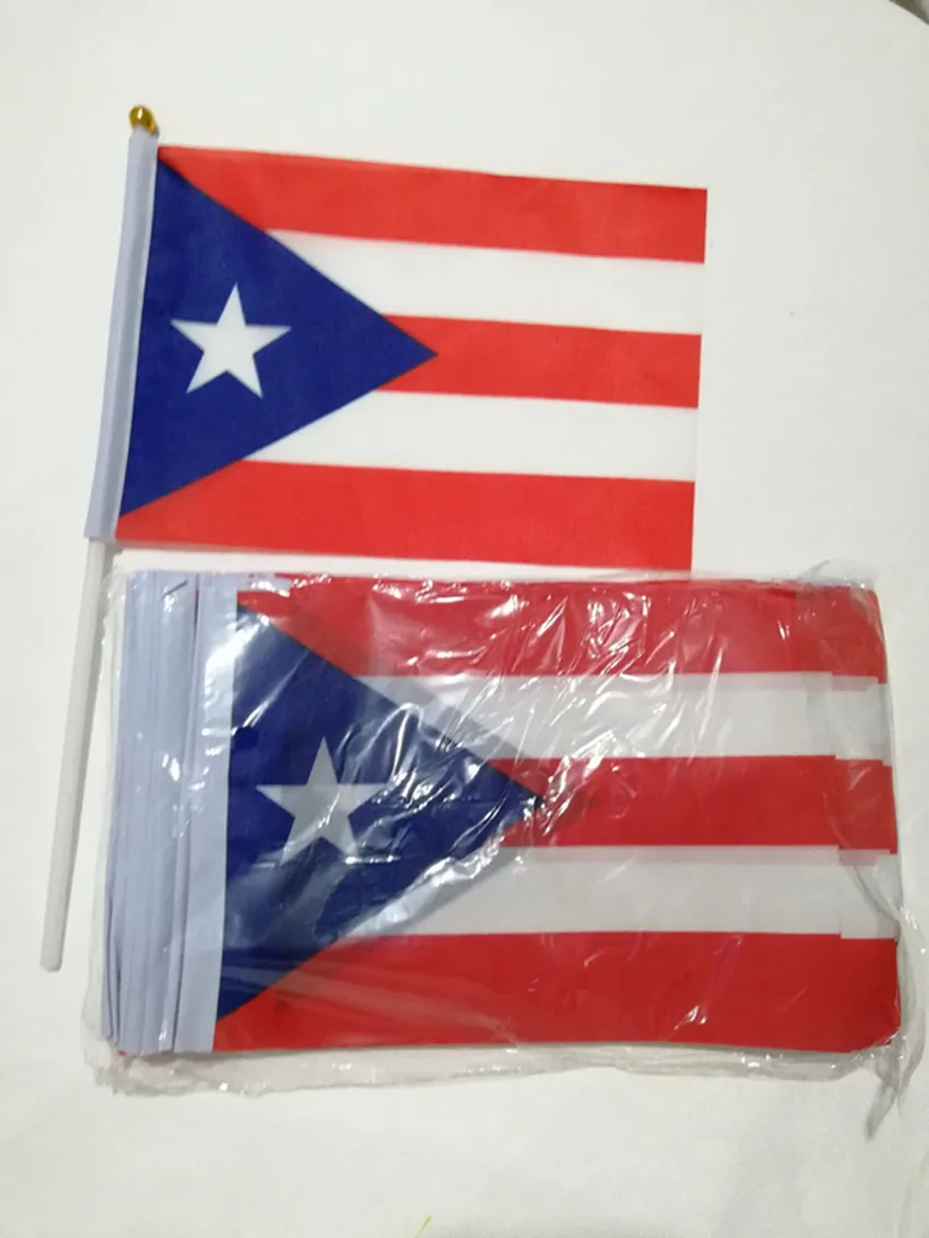 Z-ONE FLAG  Puerto Rico Hand Flag 14*21cm USA Puerto Rican  Small Hand Held Waving Flag Indoor Outdoor Home Decor