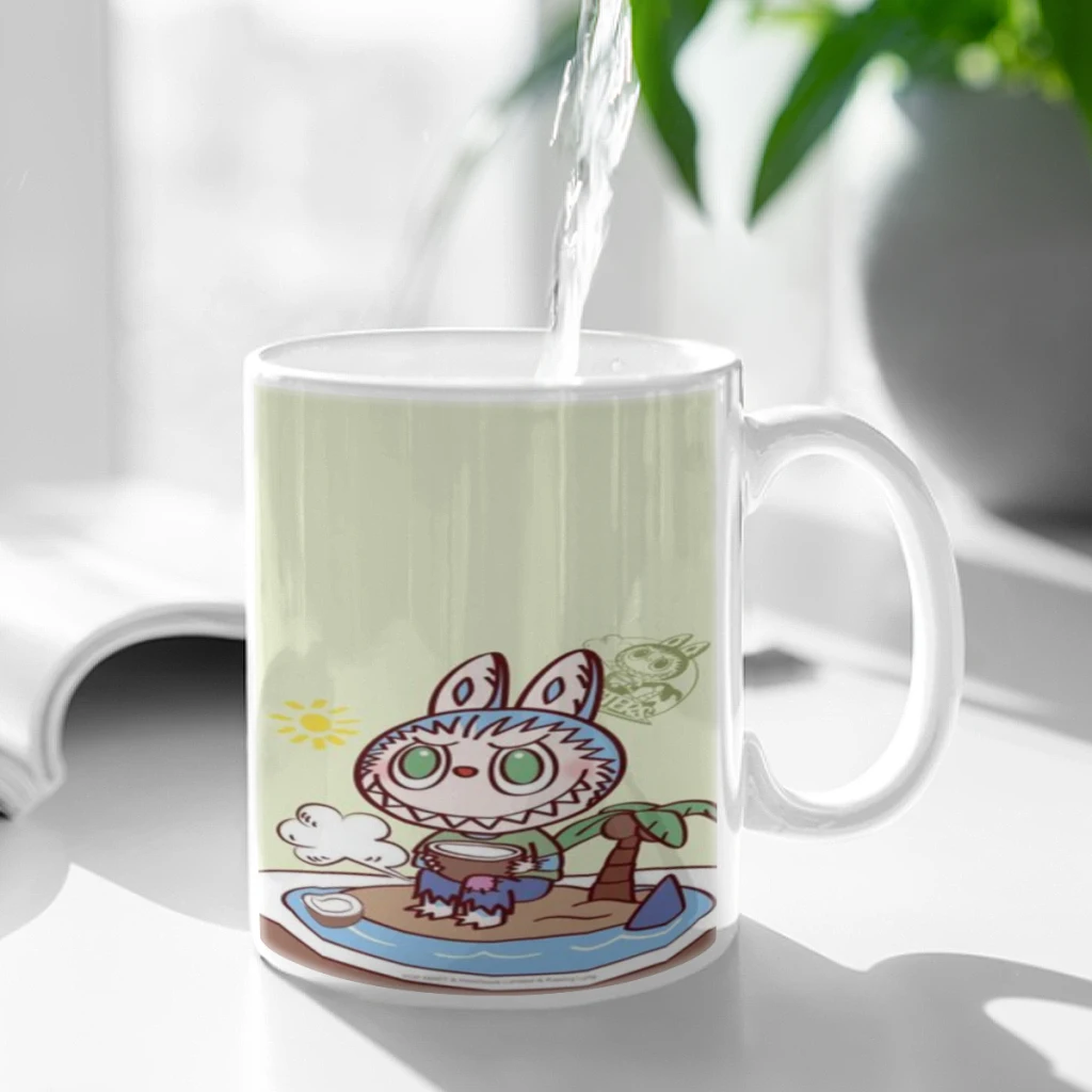 

Cute Labubu Graffiti Art Coffee Mug 11oz Fun Ceramic Coffee Tea Cocoa Cup Handle Tea Drink Cup