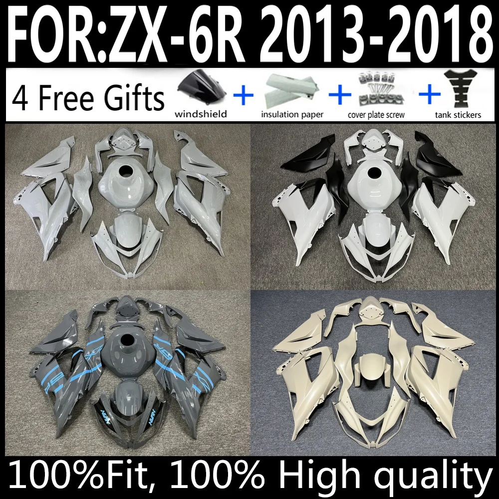 

ABS Plastic Fairing Bodywork Kit Fit For Kawasaki Ninja ZX-6R 636 2013-2018 Injection Molded Cowling Set Motorcycle Parts