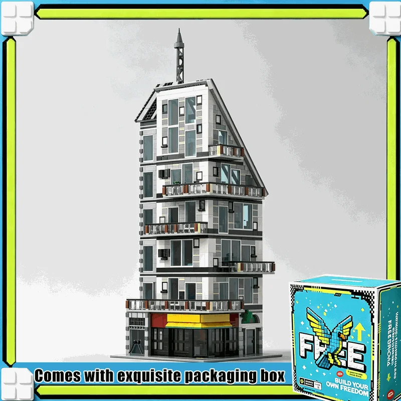 4009PCS Modern Skyscraper Luxury Apartment Tower Model Building Blocks Custom Puzzle Architecture DIY Assembly Toy Gift Set