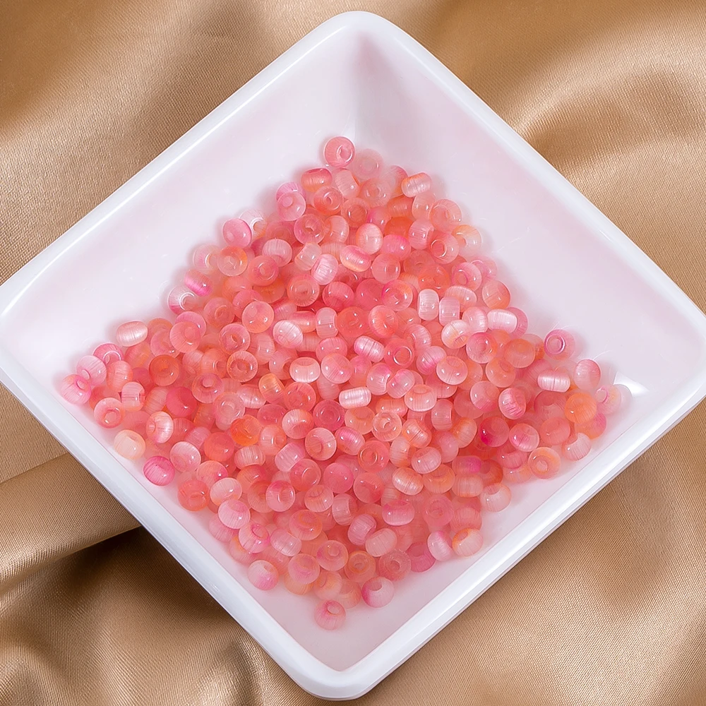 800pcs 4mm Gradient Colorful High-Quality Glass Cat eye Seed Beads Rice Spacer Bead For  Necklace DIY Jewelry Making Accessories - view 4