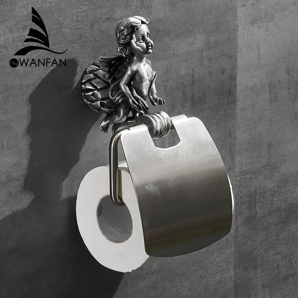 Bathroom Toilet Pape Holder Classic Angel Rustproof Wall Mounted Toilet Roll Holder for Bathroom Home Deco MB-0789B