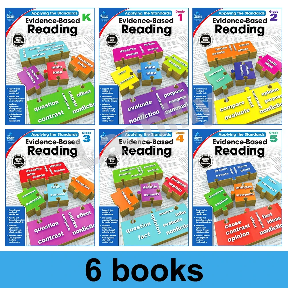 6 books/set Evidence-Based Reading practice for children learning English  E-Book child Worksheet