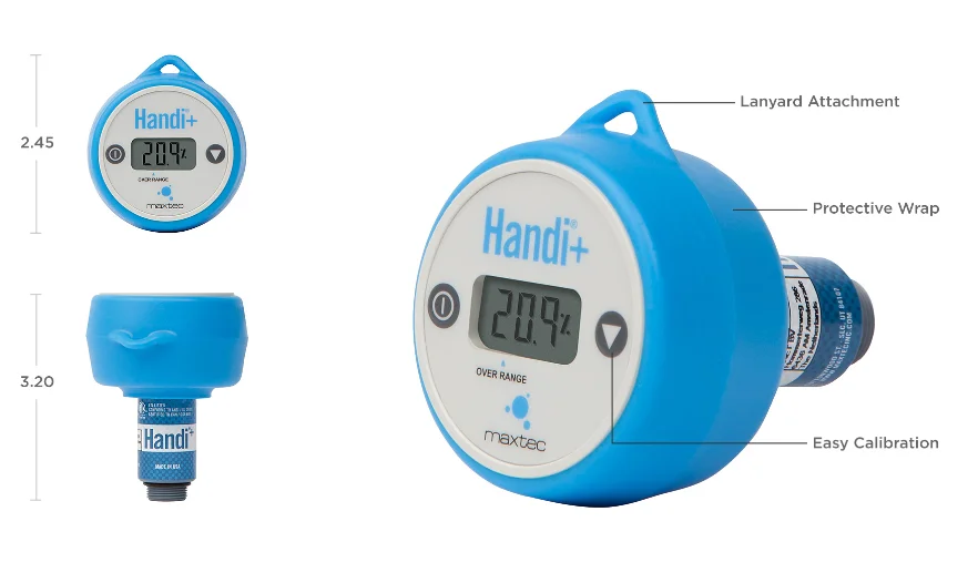 MAXTEC Handi+ MAX250B 가정 진료 진료소 및 병원용 가스 분석기 휴대용 산소 센서 O2 백분율 스팟 체크