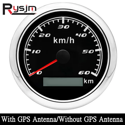 Изготовленный на заказ универсальный 85-мм GPS-спидометр, цифровой датчик 30 60 120 200 км/ч, одометр для морской лодки, автомобиля, квадроцикла с GPS-антенной, красный светодиод