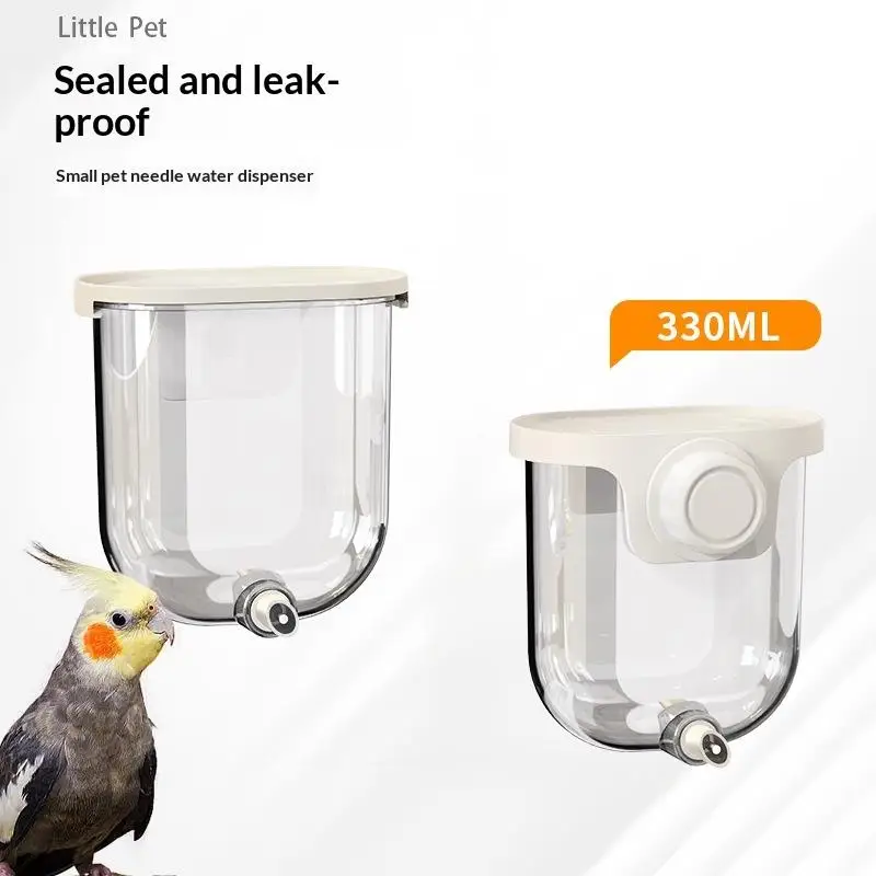 Nuevo Bebedero Automático para Pájaros con Sistema Antigoteo, Gran Capacidad de 330 ml, para Pájaros como Loros, Myna y Pájaros de Piel de Tigre, Accesorios para Jaulas