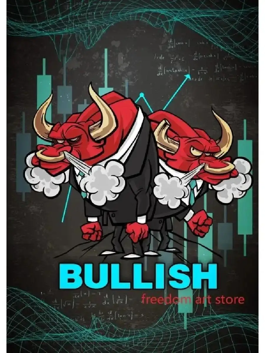 Bull Bear Stock Market Wall Street Crypto Art  Bulls Vs Bears Canvas Painting  Wall Decor Posters  Prints