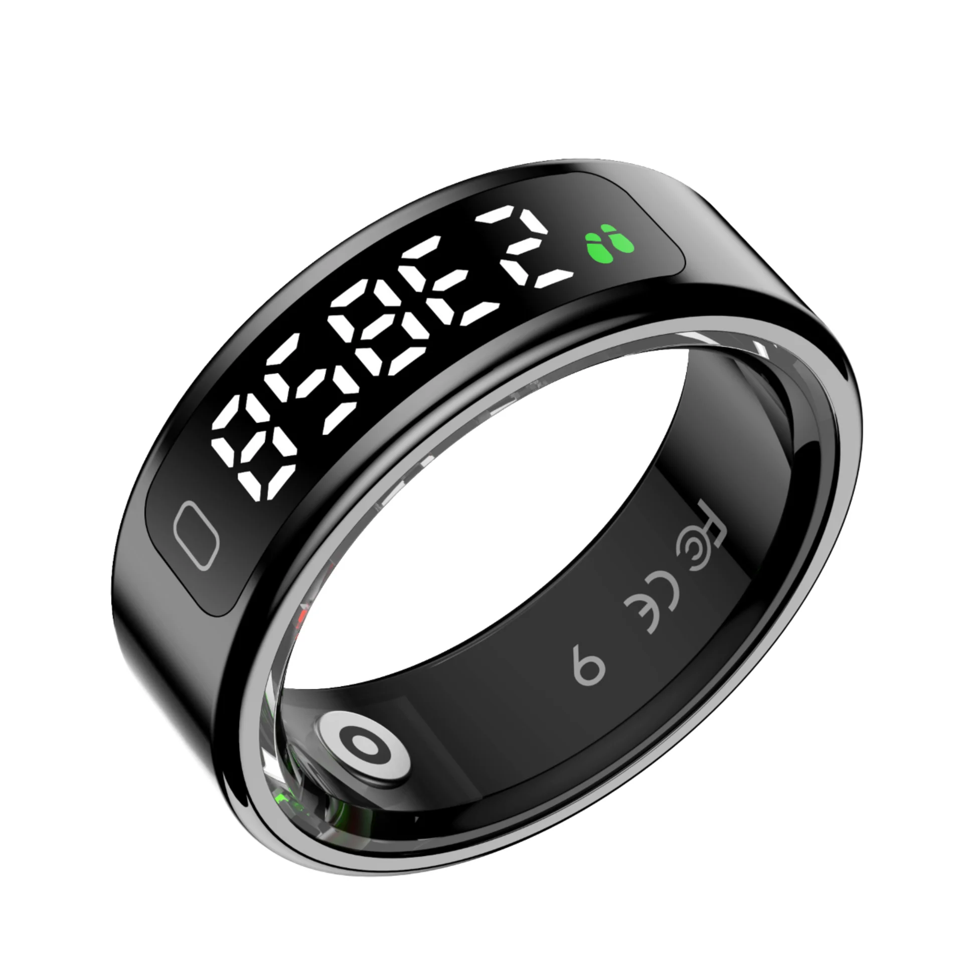 Stainless Steel Smart Health Ring for Android Couples Fitness Tracker Magnetic Charging IP68 Waterproof Sleek Design