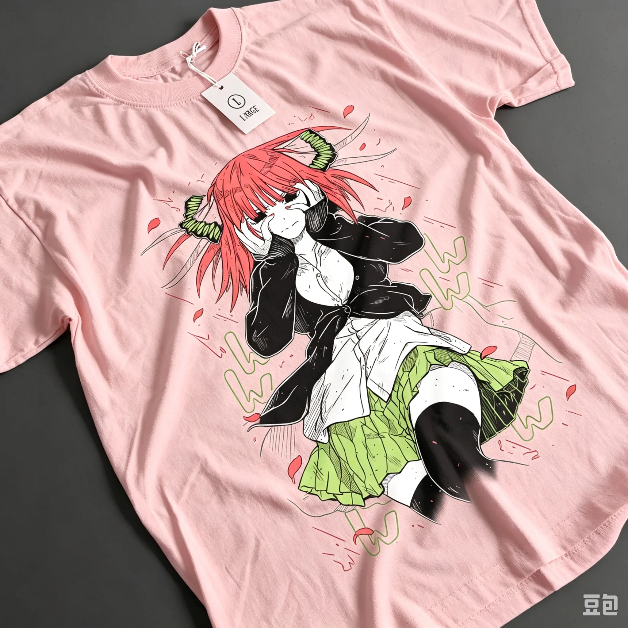 Anime The Quintessential Quintuplets Nakano Nino Grafik-T-Shirt Unisex Casual Kurzarm-Tee Otaku Harajuku Streetwear Oberteile – Detail 3