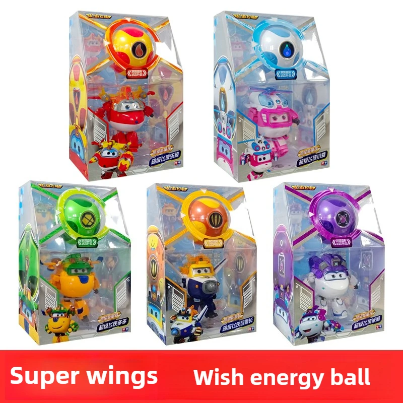 Super Wings Jett juguetes transformadores, bola energética y protector de deseos, Paulie Dizzy Mira Set Wish Protector Series regalo preescolar