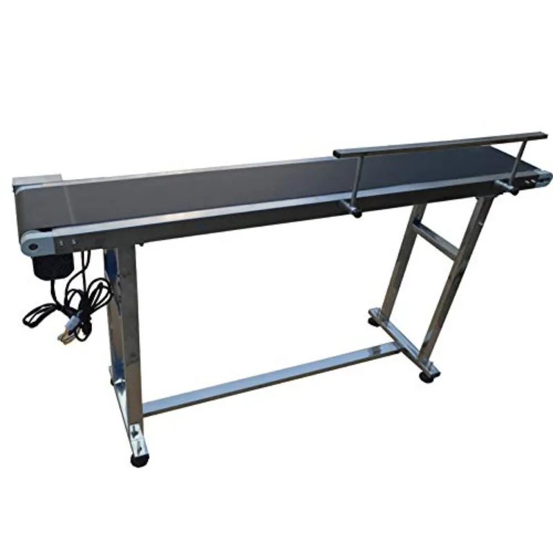 110V Packaging Machine Long PVC Belt Conveyor 59inch Length 7.8inch Width Single Guardrail Conveyor