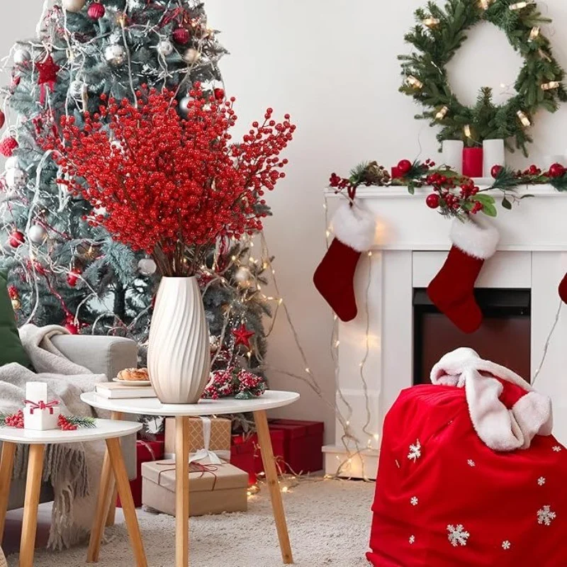 2 قطعة جذع التوت الأحمر الاصطناعي 55/70/85 سنتيمتر باقة طويلة وهمية ل شجرة عيد الميلاد الديكور ديكور المنزل هدية السنة الجديدة نافيداد