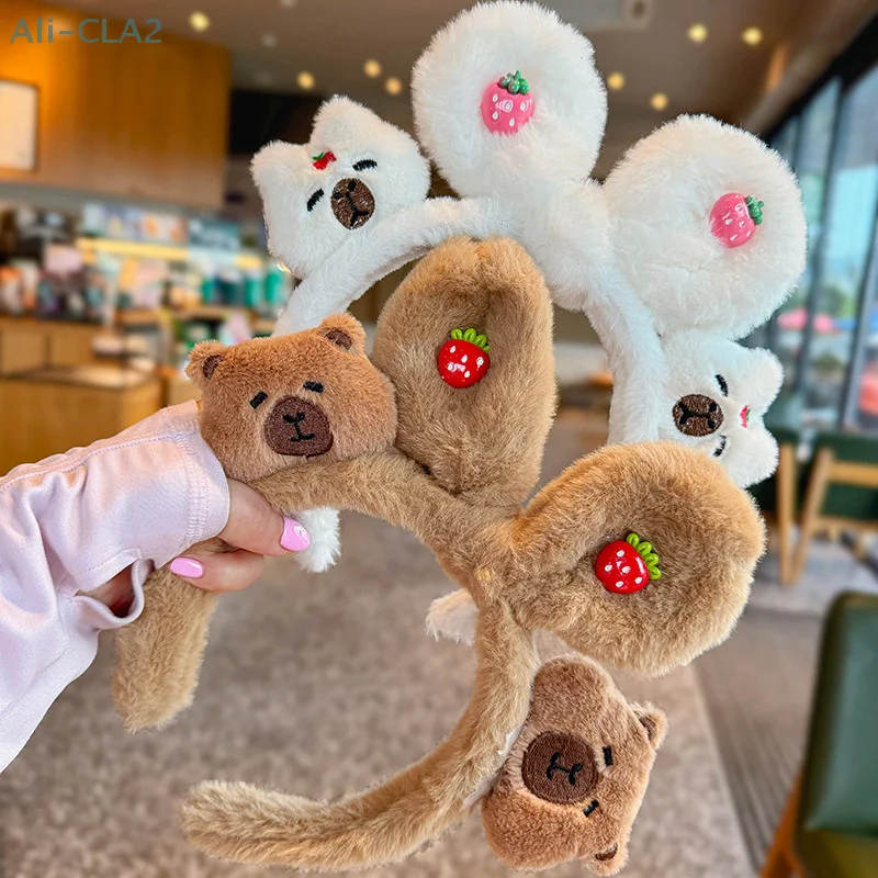 קריקטורה capybara washed friband capybared friend בובה אופנה רחבה שושבינה שיער הלהקה יצירתי מתנות