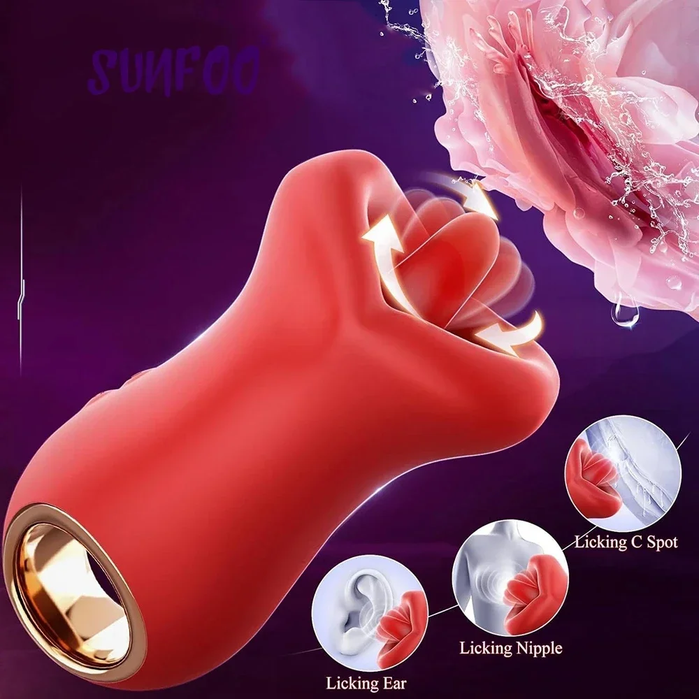 ear tools Sexy Shop Produts Red Lip Vibrator Female Kiss Clit Vibrators Tongue Licking Sex Toys For Women Vibrador